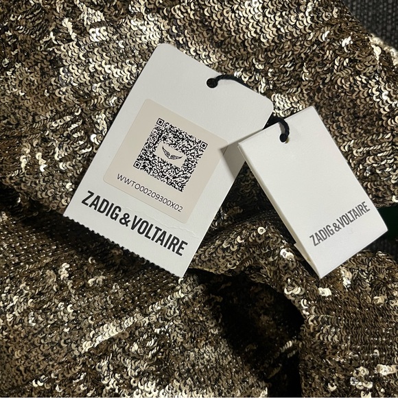 Zadig & Voltaire Gold Sequin Top - Picture 13 of 16